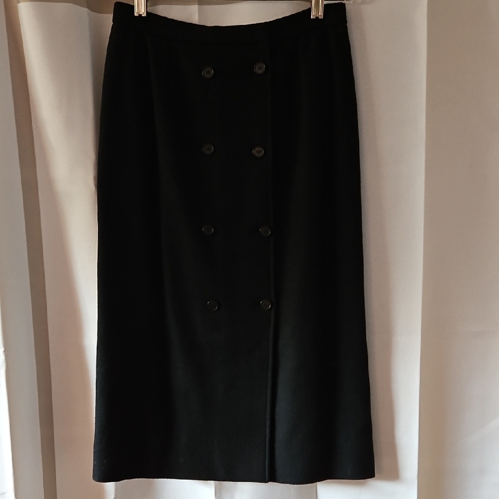 Guy Laroche Black Double-Breasted Pencil Skirt